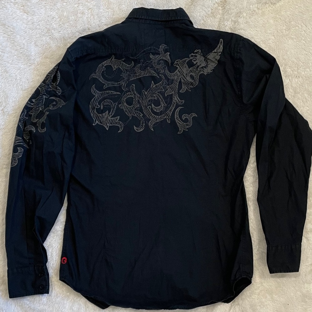 GUESS JEANS VINTAGE Men's black dress Shirt